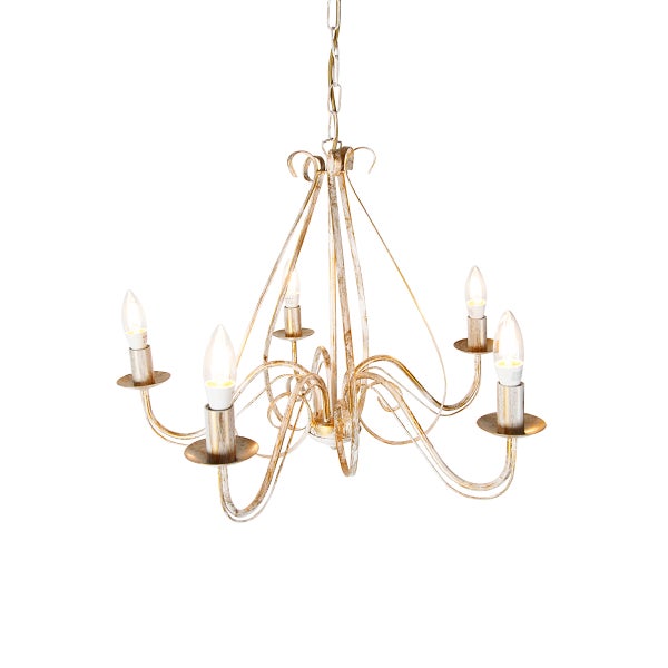 Kronleuchter mit fünf Leuchten und Kette zur Aufhängung