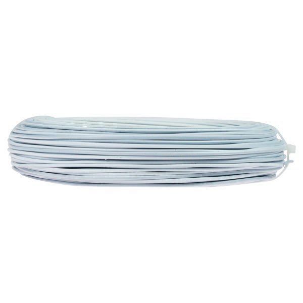 Rolle aus weißem, kunststoffummanteltem Kabel.