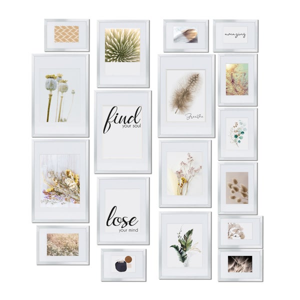 Bilderrahmen Collage mit unterschiedlichen Motiven und Texten