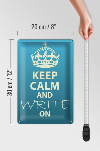 Blechschild Spruch 20x30cm Keep Calm and write on