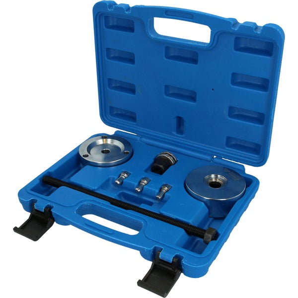 Werkzeugsatz zur Demontage von Traggelenken in einem blauen Koffer