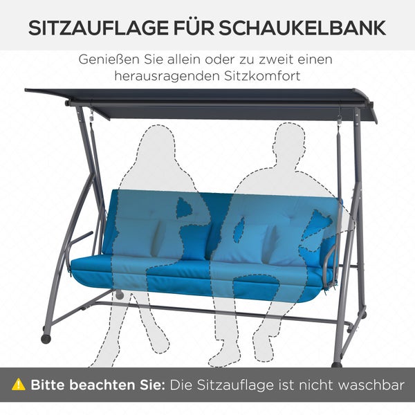 Outsunny Auflagen-Set für Hollywoodschaukel,  Stuhlkissen, Polyesterstoff, 3D vertikaler Schaumstoff, Schaumstoff, 170 cm, Blau