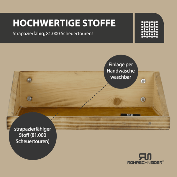 Rohrschneider Wandmulde geflammt+ Stoffeinlage Samt fresh senf
