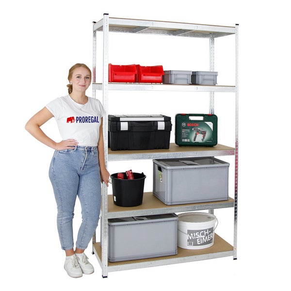 PROREGAL Schwerlastregal Giant Ragnar HxBxT 200 x 120 x 50 cm Fachlast 175 kg Verzinkt