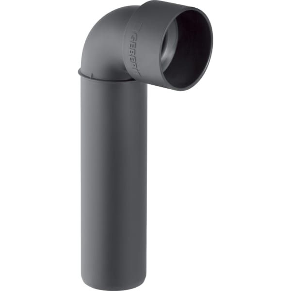 Geberit Anschlussbogen 90 Grad aus Kunststoff für Abwasserleitungen.