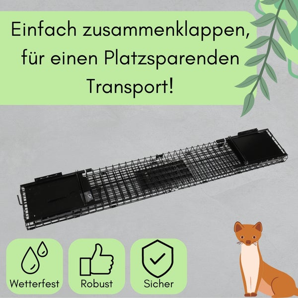 Rattenfalle Doppeltür Lebendfalle Marder Siebenschläfer Eichhörnchenfalle Drahtfalle Tierfalle Hasenfalle Wetterfest 100