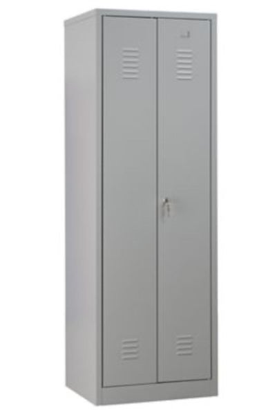 PROREGAL Garderobenspind Camel 2-Fächer & 1-Schloss HxBxT 180 x 60 x 50 cm Zylinderschloss Grau