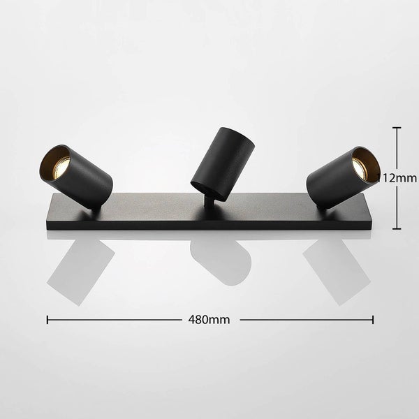 Dreiflammige Deckenleuchte mit verstellbaren Strahlern, 480 mm breit und 112 mm hoch