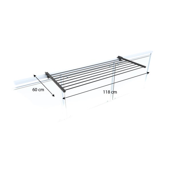 Wäschetrockner für die Wandmontage, 60 cm breit und 118 cm lang