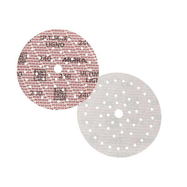 Mirka Ultimax Ligno Ø 150mm Schleifscheiben Klett Multifit / Korn 240 / 100 Stück / Multi-Lochung / zum Schleifen von Holzoberflächen