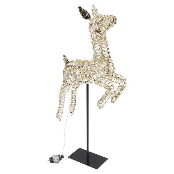 Weihnachtsdekoration Rentier Figur auf Standfuß mit LED Beleuchtung für den Innenbereich