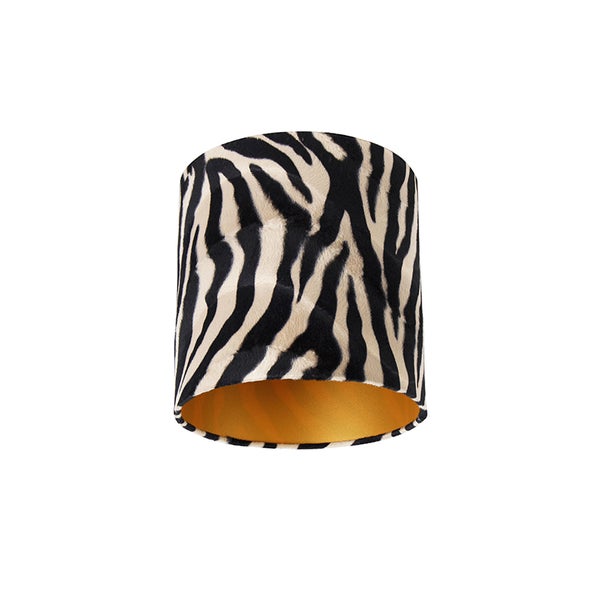 Velours Lampenschirm Zebra Design 25/25/25 Gold innen