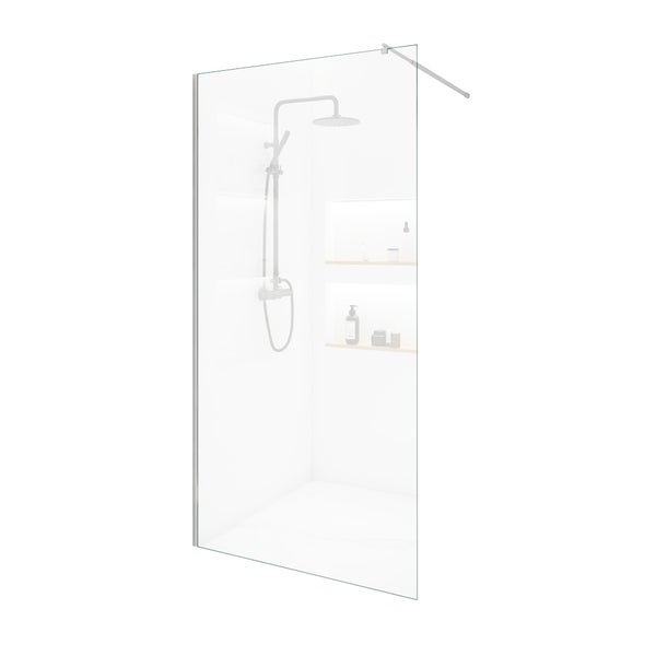 Home Deluxe - Duschabtrennung - BAKI - Breite: 80 cm, Klarglas, Aluminiumrahmen - 10 mm ESG - Sicherheitsglas I Walk in Dusche, Duschwand, Duschtür