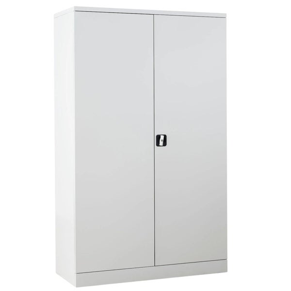PROREGAL Stahlschrank Bee mit 7 lackierten Fachböden HxBxT 195 x 120 x 50 cm Korpusfarbe Lichtgrau Frontfarbe Lichtgrau
