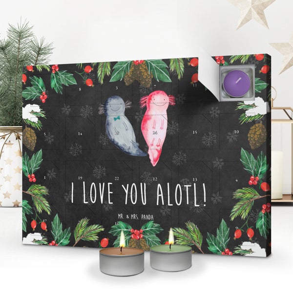 Mr. & Mrs. Panda Duftkerzen Adventskalender Axolotl Liebe - Schwarz