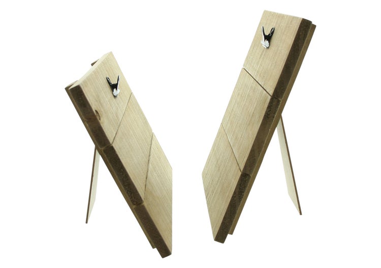 FRANK FLECHTWAREN | Fotohalter Wood, 2er Set, HOLZ, METALL, 20 x 3,5 x 14,5 cm, 23 x 3,5 x 18 cm