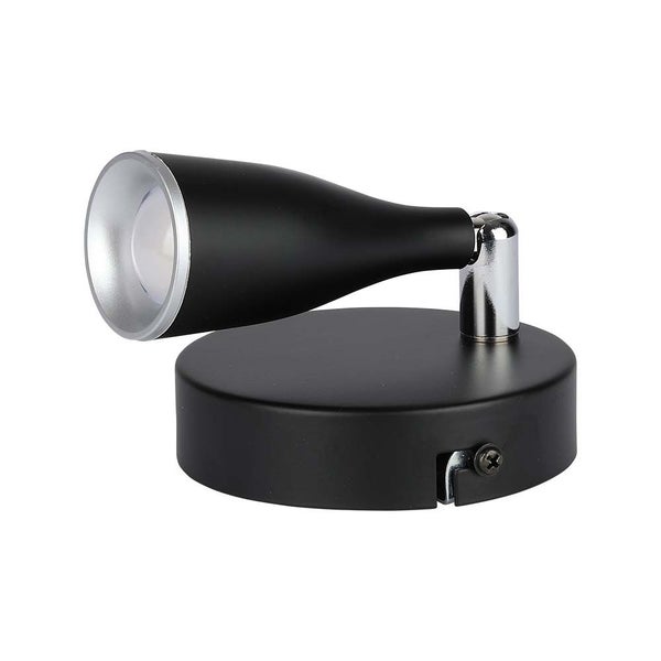 Schwarze Wandleuchte mit verstellbarem Spot