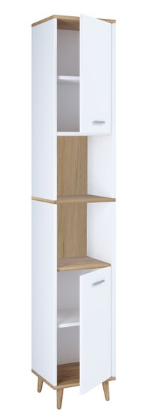 Badezimmer-Set mit Waschtisch, Spiegel, Hochschrank und Unterschrank