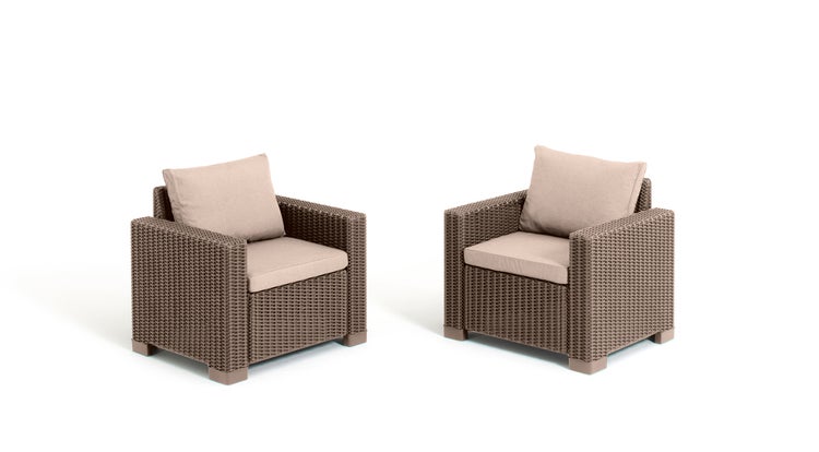 Keter California Chaise Longue Loungeset - 3/4 Personen - Cappuccino