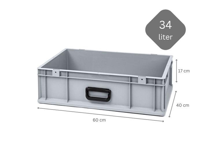 PROREGAL Spar Set 5x Eurobox Nextgen Portable Uno HxBxT 17 x 40 x 60 cm 34 Liter Eurobehälter Transportbox Transportbehälter Stapelbehälter