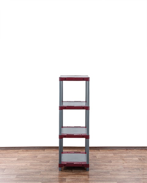 PROREGAL Kunststoffregal Big Grey Bear Low HxBxT 138 x 70 x 46 cm Fachlast 160 kg Grau/Rot