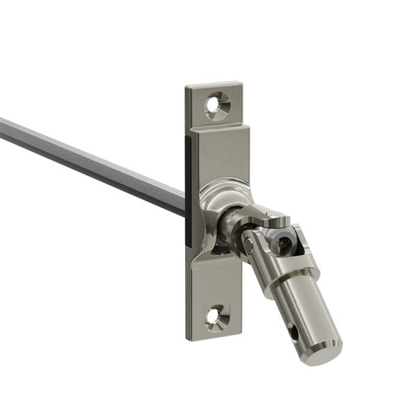 Geiger Gelenklager 45°- G037 | Grundplatte 17 x 73 mm | Kurbelzapfen 11,9 mm | 6 mm Sechskant - Länge 300 mm