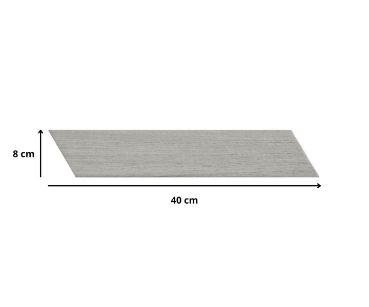 Feinsteinzeug Bodenfliese Ancona Chevron White 8x40x0,85 cm glasiert matt Rundkante
