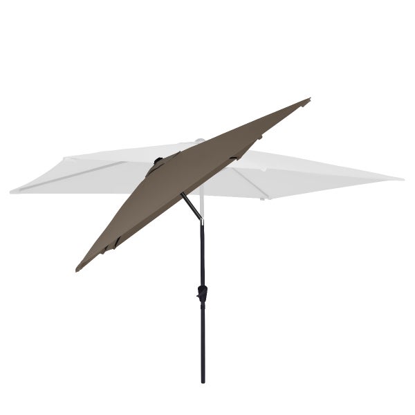 VONROC Sonnenschirm rechteckig 200x300 - Rechteckiger Sonnenschirm für Terasse, Garten, Balkon, Gastro - Knickbar, Kurbel, Wetterfest - Rapallo (Taupe)