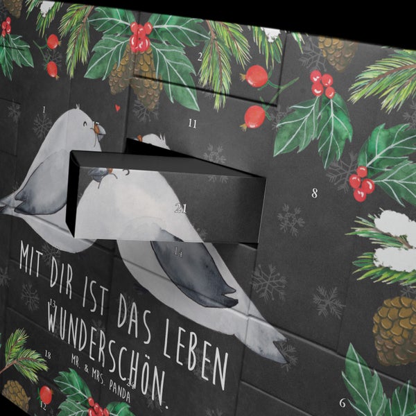 Mr. & Mrs. Panda Befüllbarer Adventskalender Turteltauben Liebe - Schwarz