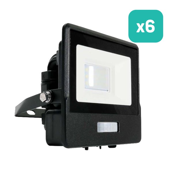 Sechserpack LED-Strahler mit Bewegungsmelder