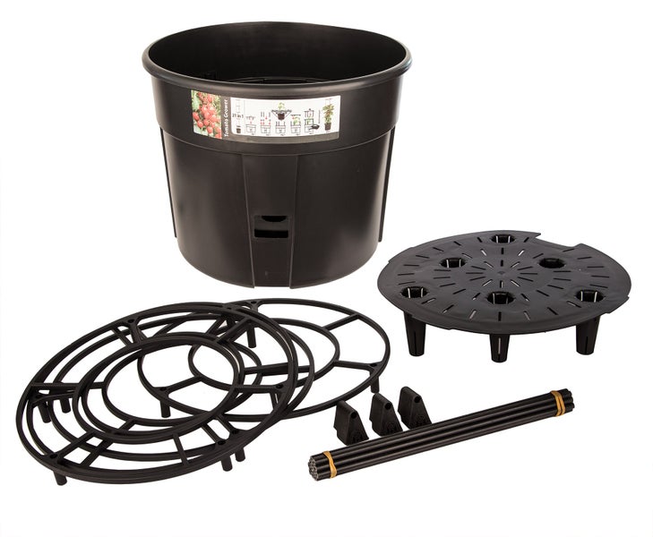 Tomatenkübel Set mit Pflanztopf, Rankhilfe und Bodenplatte für den Tomatenanbau