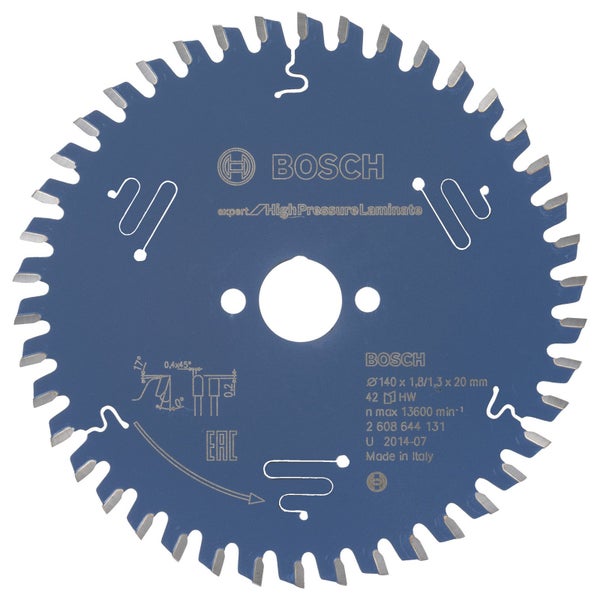 Bosch Kreissägeblatt Expert for High Pressure Laminate für Handkreissägen 140 x 20 x 1,8 mm 42 - 2608644131