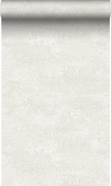 Origin Wallcoverings Tapete Naturstein mit Craquelé-Effekt Weiß - 53 cm x 10.05 m - 347564