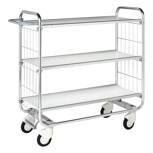 Servierwagen mit drei Ablageflächen und Rollen