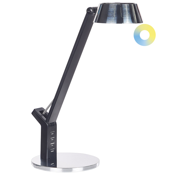 LED Schreibtischlampe CHAMAELEON mit Dimmer Metall Silber