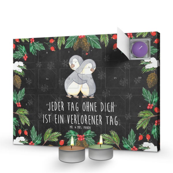 Mr. & Mrs. Panda Duftkerzen Adventskalender Pinguine Kuscheln - Schwarz