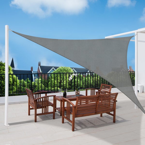 SolVision HS9 Sonnensegel 420x420x600cm dreieckig Grau HDPE
