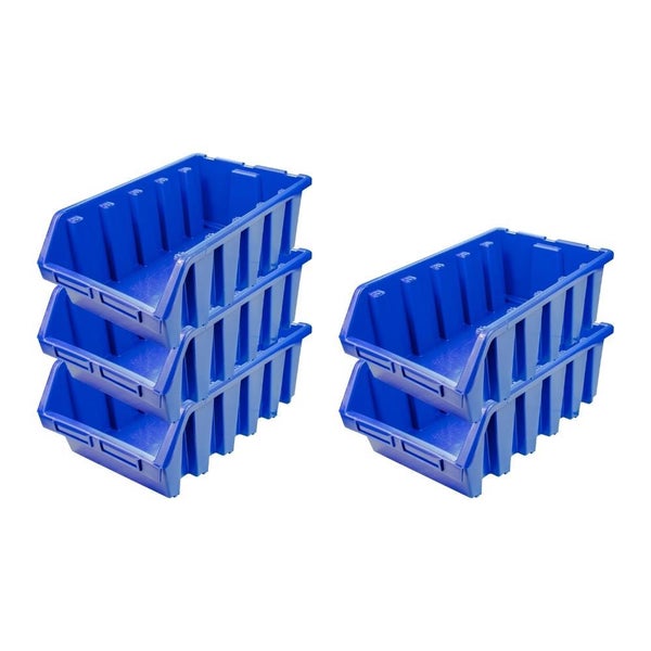 PROREGAL SuperSparSet 5x Sichtlagerbox 5 HxBxT 18,7 x 33,3 x 50 cm Polypropylen Blau