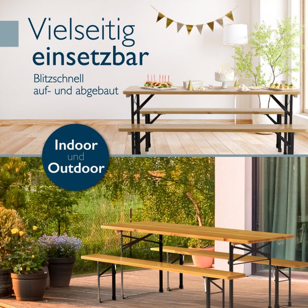 Beautissu BT22 Bierzeltgarnitur 220x70cm (3tlg)