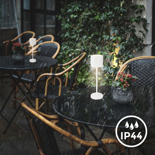 Tischlampe - 2,5W, 230lm, akku, led, dimmbar, warmweiß, weiß