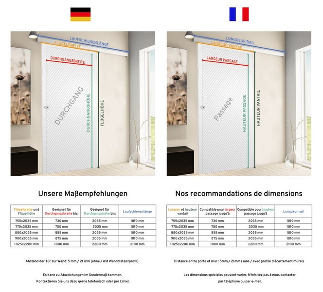 Tür Schiebetür Komplettset Holz weiß 1025x2200 Zimmertür Holztür Schiebetürsystem -  Griffmuschel+2seitiger Softclose