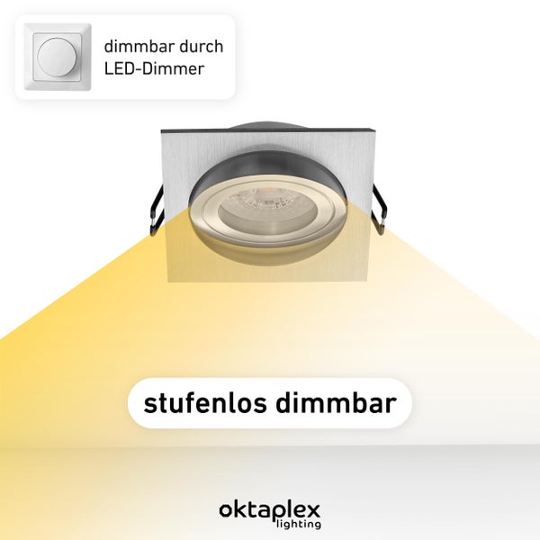 Lyon 3er Set Deckenstrahler LED Modul dimmbar 5W 3000K 380lm Warmweiß Einbaudurchmesser 80mm Aluminium 230V