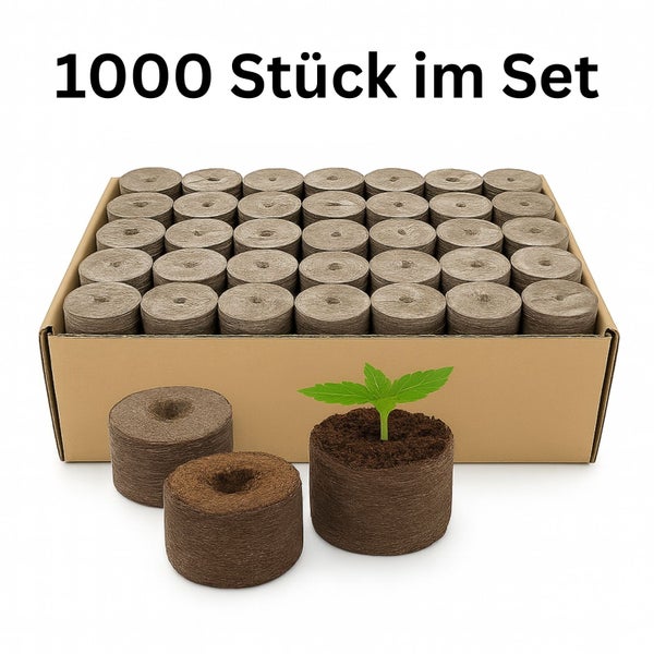 Set mit 1000 Anzuchttöpfen für Pflanzenaufzucht