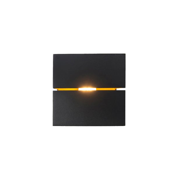 Moderne Wandleuchte schwarz mit Gold 9,7 cm – Transfer Groove
