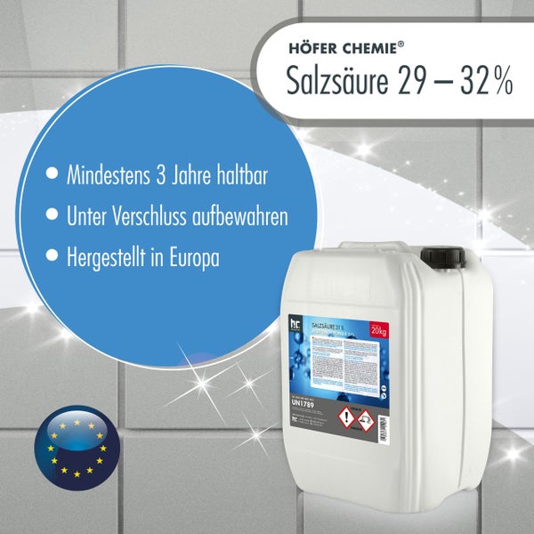 Höfer Chemie Salzsäure 29 bis 32 Prozent im Behälter