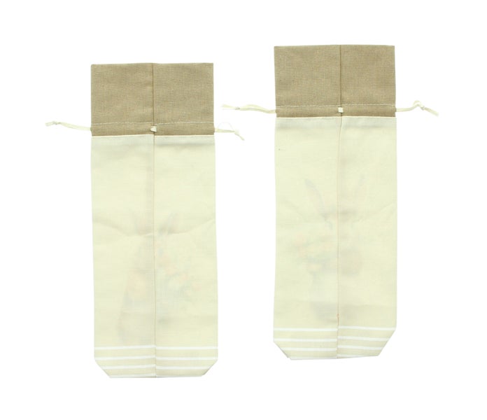 FRANK FLECHTWAREN|Geschenkbeutel Blumenhase, 2er Set, 14 x 35 cm, POLYESTER