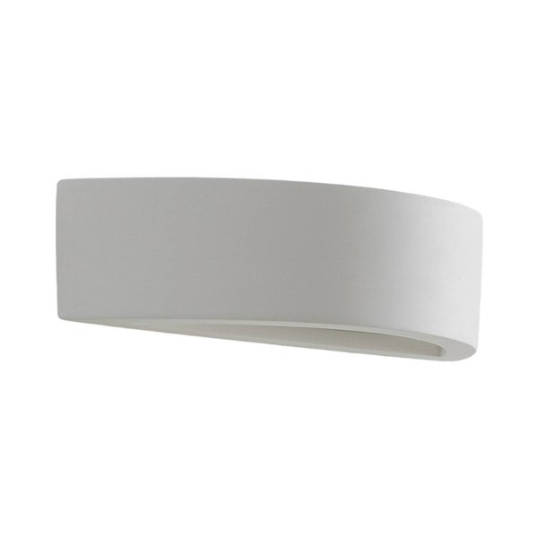 Moderne Wandleuchte aus Gips, gewölbte Form für indirektes Licht oben und unten.