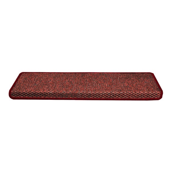 FLOORDIREKT Stufenmatte Kalkutta - Sisaloptik - Schlingenpol - Selbstklebend - Rot - Rechteckig - 23,5 x 65 cm
