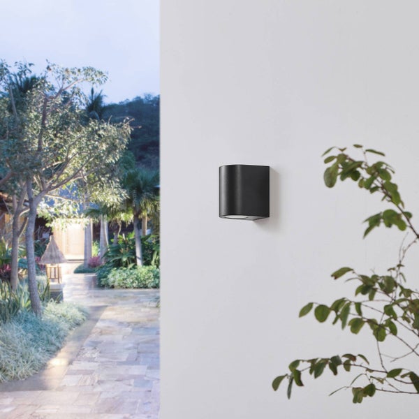 PRIOS Wandleuchte außen Irfan (spritzwassergeschützt (Modern) in Schwarz (1 flammig, GU10) - Außenwandleuchten Wandlampe Led Außenlampe Outdoor für Außenwand/Hauswand