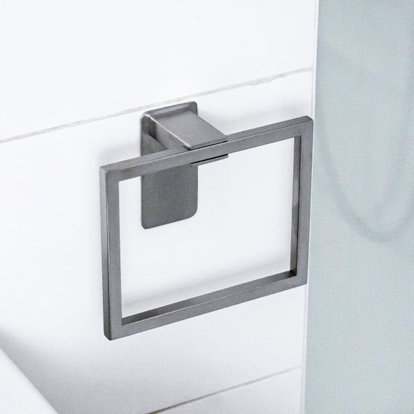 Rechteckiger Handtuchhalter aus Metall zur Wandmontage im Badezimmer